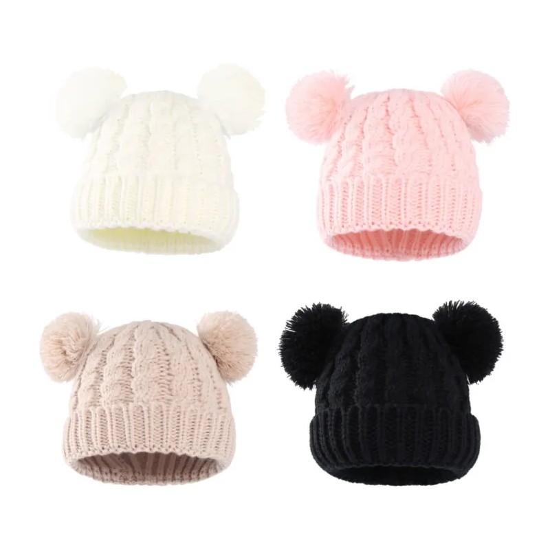 Gorro De Invierno Para Bebé Con Pompón, Gorro De Punto