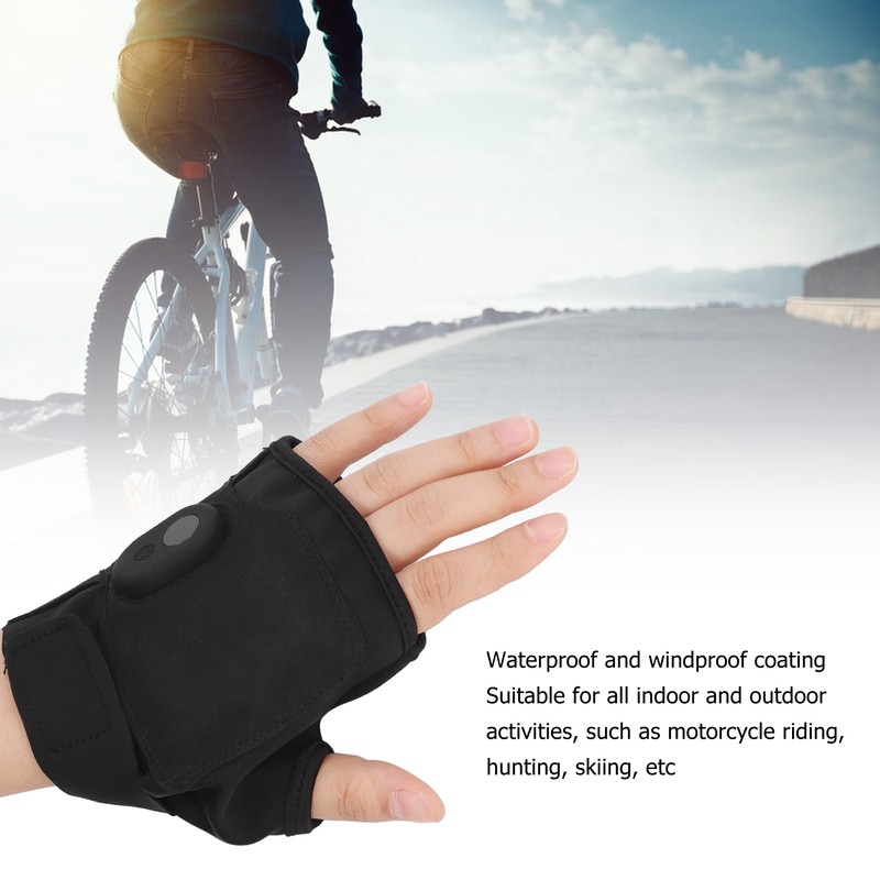 One Pair Heated Fingerless Gloves Polyurethane Fiber USB Non Slip