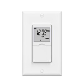 BN-LINK 7 Day Programmable in-Wall Timer Switch for Lights, Fans and Motors, Single Pole and 3 Way (Compatible with SPDT) Both Use, Neutral Wire Required, White (No Backlight)