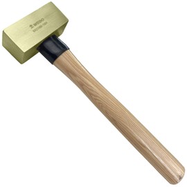 WEDO Brass Sledge Hammer 2lb, Double Face Brass Hammer with Wooden Handle,Strike Drilling Hammer, Club hammer, Crack Hammer, Brass Hammer, Die-Forged, Corrosion Resistant, 14" Length