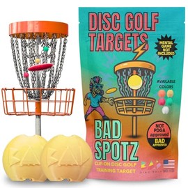 Disc Golf Putting Target for Training Improved Putt Accuracy | Makes a Great Disc Golf Accessory and Easily Clips onto Basket Chains | Yellow, 2PK
