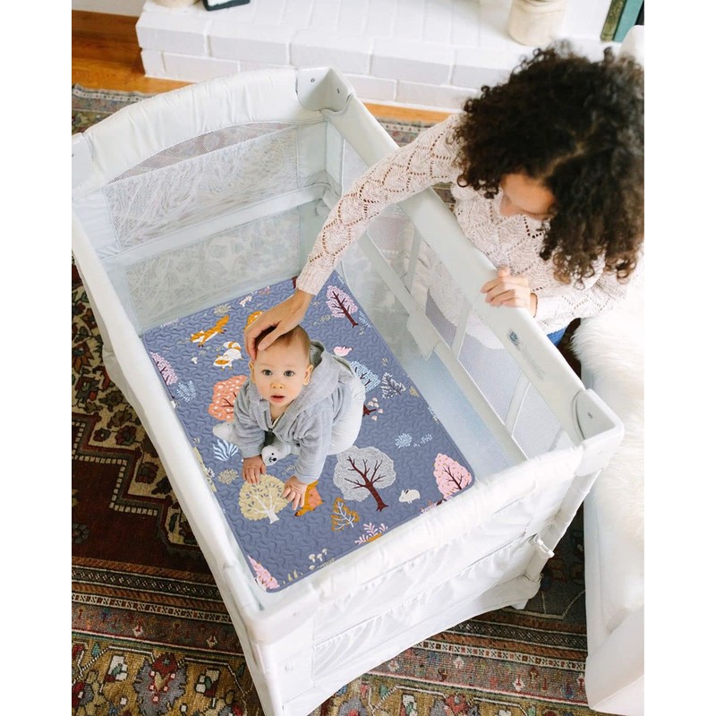 Padded Travel Cot Sheet Fitted 95x65 cm, Breathable Thick Baby