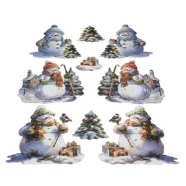 Ideen mit Herz Sticker sheet 3D relief stickers, high-quality embossed with 3D effect, DIN A4 sheet with various motifs (cheerful snowmen)