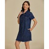 luvamia Knee Length Denim Dress for Women Dark Blue Jean