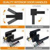 5 Pack Passage Door Handles Matte Black Door Knobs, Interior