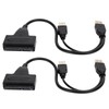 2Pcs Convert Cable USB 2.0 SATA 7 15Pin Adapter for