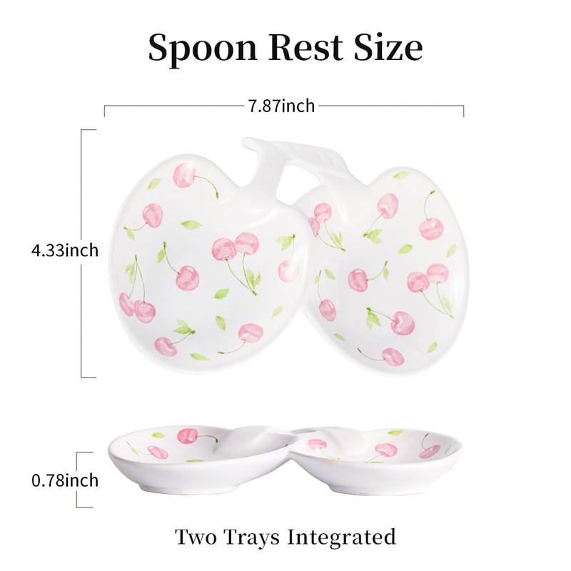 TEATALK Spoon Rest for Stove Top: Ceramic Spoon Holder, Cooking