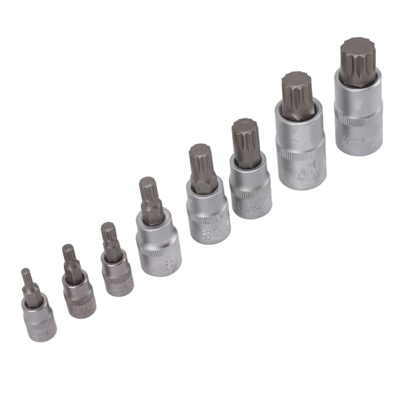8PCS Hex Bit Set 1/2in 1/4in 3/8in Iron Hex Heads