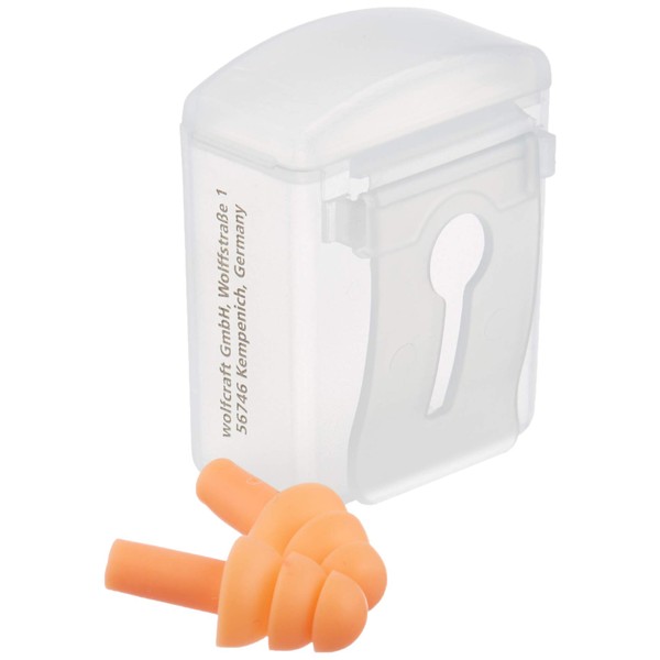 wolfcraft Ear Plugs in Storage Box (CE) I 4866000 I Comfortable Reusable Noise Protection