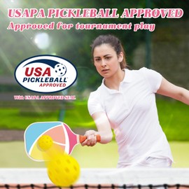 Pickleball Paddles Set of 2 - Fiberglass Pickleball Paddles for Beginners, USAPA Approved Pickle Ball Rackets 2 Pack with 4 Pickleball Balls, 1 Pickleball Net Bag, Paddles Ball Set Outdoor Indoor