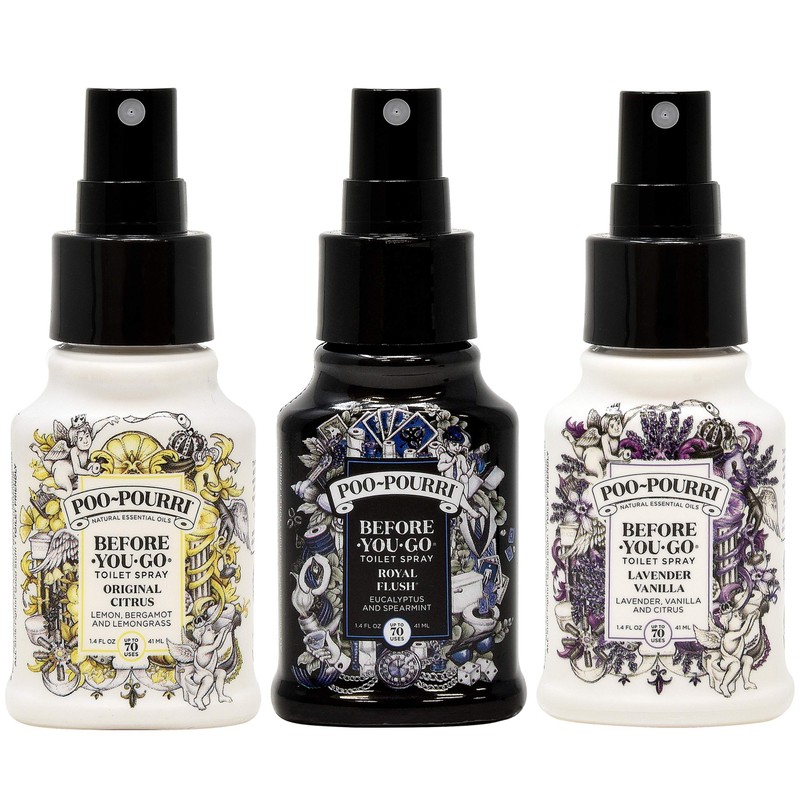 Poo-Pourri Original Citrus, Lavender Vanilla and Royal Flush 1.4 Ounce