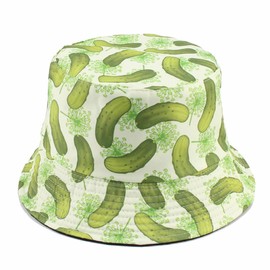 Quanhaigou Unisex Sun Hats, Fashion Beach Bucket Hat for Men Women,Summer Outdoor Boy's Girls Boonie Cap Breathable Packable (Cucumber)
