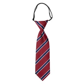 M.H.A. Style 30311 Necktie, for Kids, One-Touch (Easy to Wear), for Boys/Kids/ Juniors, Striped, for Graduation Ceremonies - Casual E. Wine (Bordeaux)