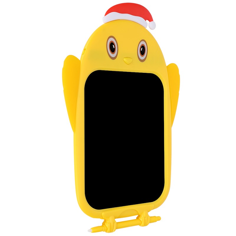 LCD Writing Tablet Christmas Hat Cartoon Owl Shape Children Yellow