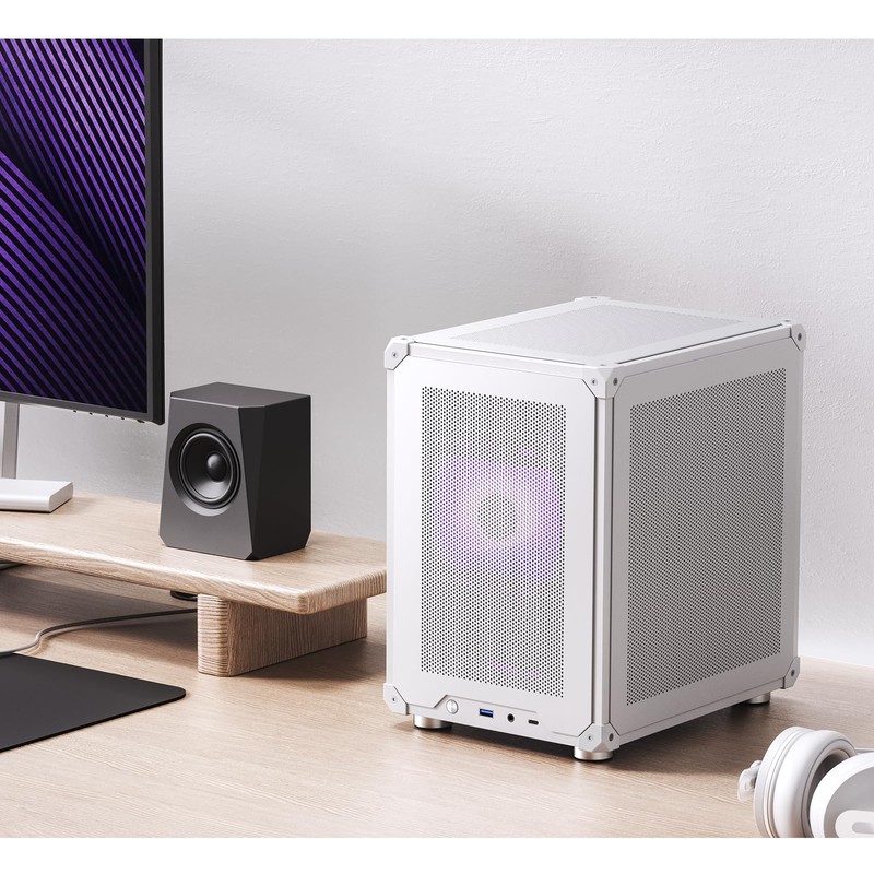 JONSBO C6 White Mini MATX Mesh Case,Simple Compact Desktop Micro
