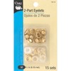 Dritz 730-37 2-Part Eyelets, Matte Gold, 1/4-Inch 15-Count