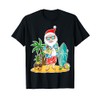Christmas in July - Tropical Santa Surfing Surfer Hawaiian T-Shirt