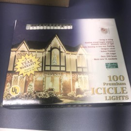 Santa's Own Best 100 Icicle Lights Christmas String Lights New RARE CLEAR