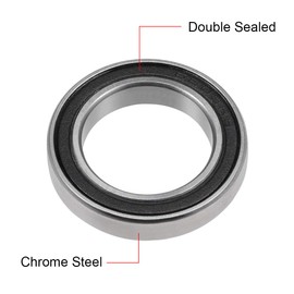 sourcing map 6803-2RS Deep Groove Ball Bearing 17x26x5mm Double Sealed ABEC-3 Bearings 2-Pack
