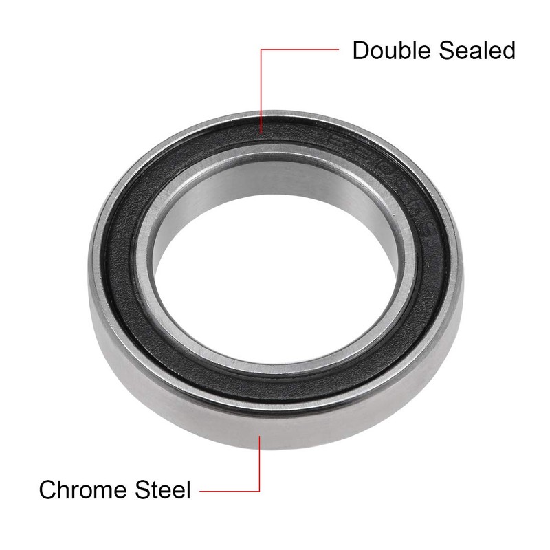 sourcing map 6803-2RS Deep Groove Ball Bearing 17x26x5mm Double Sealed