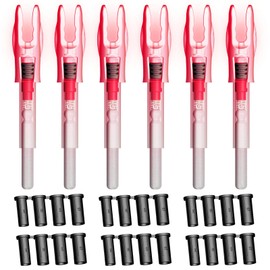Linpeng 6PCS G Lighted Nocks for Arrows .165 .204 .233 .244 .246 with ON/Off Switch with H, S, GT Bushings LED Arrow Nocks (Red)