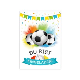 12 Invitation Cards Including 12 Envelopes for Children's Birthday Boy Football Invitations for Birthday Children Invitation Set Themed Party