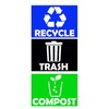 Trash Recycle Compost Stickers Set of 3 Recycle Vinyl Decal