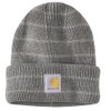 Carhartt Women's Rib Knit Beanie, Heather Gray Stripe, One Size