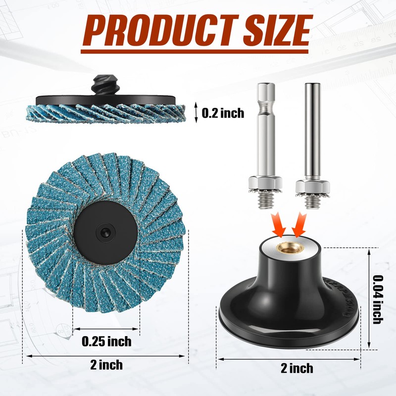 Chengu 48 Pcs 2 Inch Die Grinder Flap Disc with