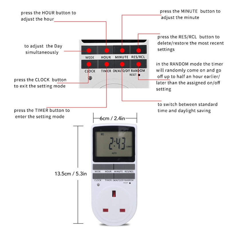 Timer Outlet Digital Intelligent Energy Saving Flame Retardant High Power