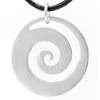 Pewter Maori Spiral Koru Peace and Tranquility Pendant on Leather