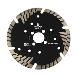 Stadea SBD103K Diamond Saw Blade 5-Inch Side Support Turbo Dry Cutting - Cuts Granite, Quartz, Engineered Stone Fits Grinder, Saw Cutter, 8 MM Segments - Pack of 1