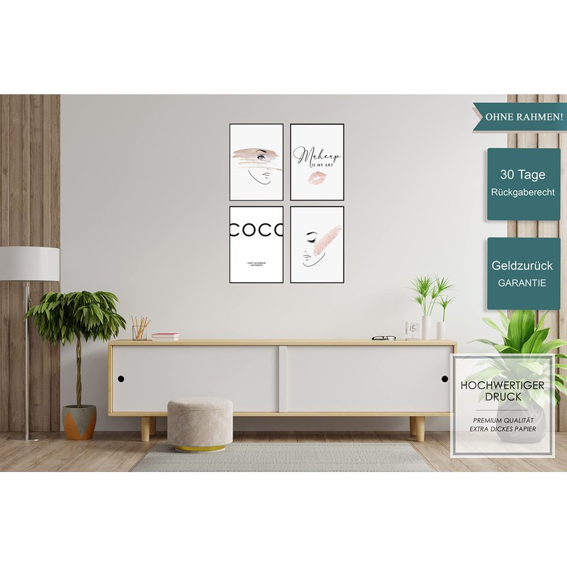 Postertech® Premium Poster Set, 4 Posters as Stylish Wall Pictures,