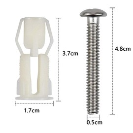 4 Pcs Toilet Seat Fittings and Fixtures,Toilet Seat Fittings,Toilet Lid Screws,Universal Toilet Lid Seats Toilet Seat Replacement Parts Kit for Toilet Covers Blind Hole Fitting WC Replacement Kit(Whit