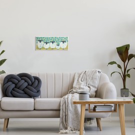 Stupell Industries Sheep Family Blue Daisy Pattern Wood Wall Art, Design by Michele Norman