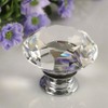 FOCCTS 12 PCS 30mm Crystal Door Knobs Glass Drawer Knobs