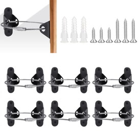 MMSZHL Anclajes para Muebles 6 Juegos, Correas de Seguridad Muebles Metal, 400 Libras Resistente a Los Terremotos Anclaje de Pared, Armario Antivuelco, para Evitar Caídas, para Seguridad Infanti (Negro)
