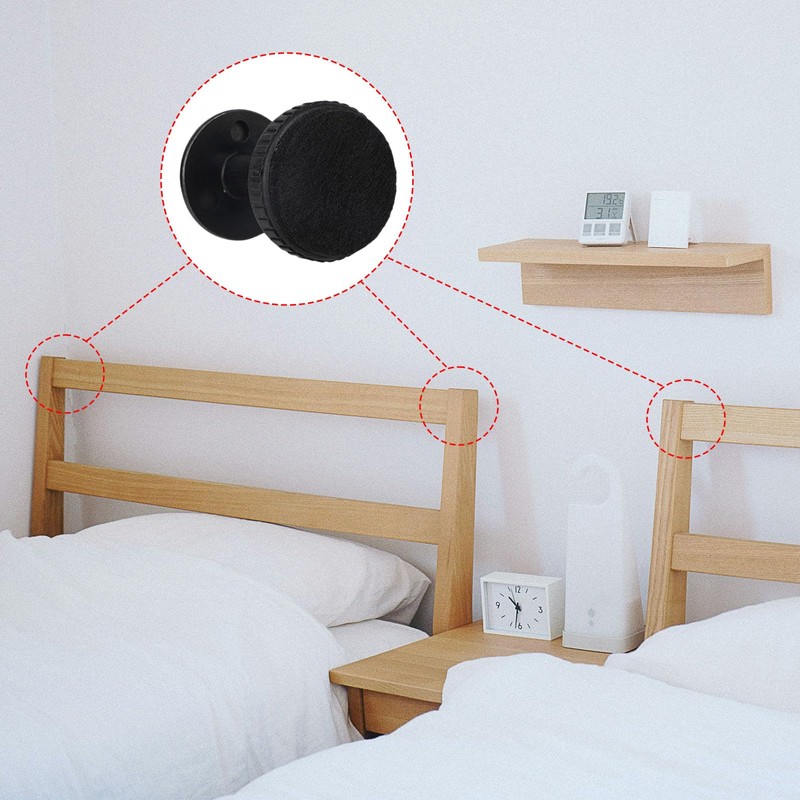 BOXOB Pack of 4 Adjustable Thread Bed Headboard Stopper, Upgraded