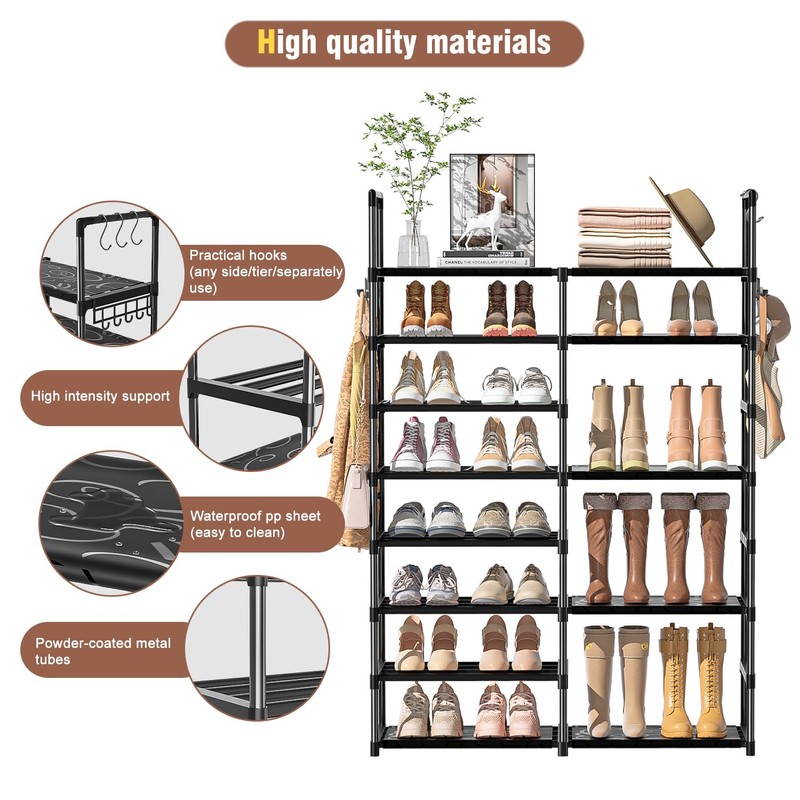 OYREL Shoe Rack Organizer 8 Tiers, Tall Shoe Racks Shelf