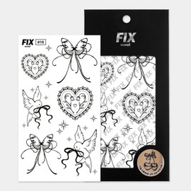 Fix Seoul 2-week lasting tattoo sticker lettering semi-permanent tattoo henna, 1 piece, 16 / 픽스서울 2주지속 타투 스티커 레터링 반영구 문신 헤나, 1개, 16