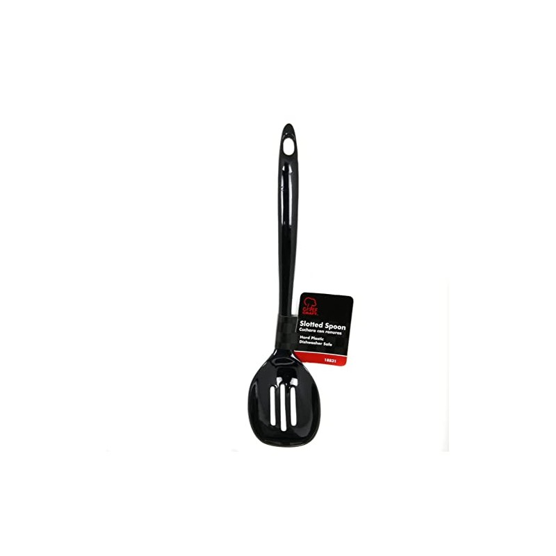 Chef Craft Basic Melamine Slotted Spoon, 11.25 inch, Black