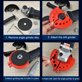 Drill Bit Sharpener for All Bits - Drill Bit Grinding Attachment, Power Drill Bit Sharpeners, Multi-specification Drill Bit Grinding, Giant Blade Angle Grinder for Grinding Drill Bits (Black)