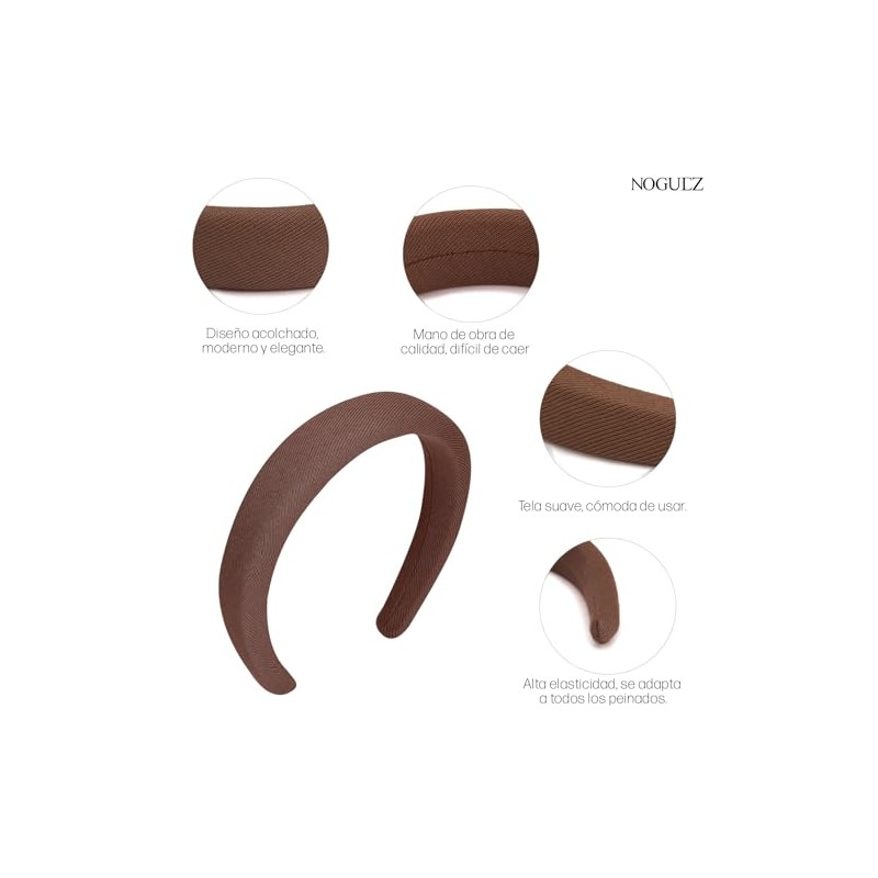 NOGUEZ Set de 5 Diademas Skincare de Esponja Acolchada Bandas