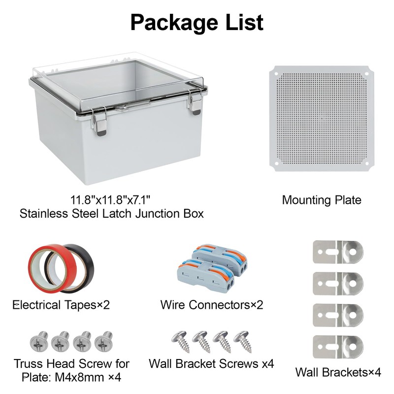 HoHaing Junction Box,IP67 Waterproof Electrical Box Hinged Clear Cover,Electrical Enclosure