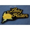 Yellow Lady Rider Rose Patch - 3x2.5 inch. Embroidered Iron