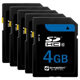 Synergy Digital 4GB Secure Digital SDHC Memory Cards, Compatible with Canon Powershot SD1100 Digital Camera - Class 10, 20MB/s, 300 Series - Pack of 5