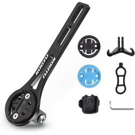 KOOTU Aluminum Alloy Bike Computer Mount for Road Bike, Integrated Handlebar Compatible for Garmin Edge, Wahoo Elemnt, Bryton, Cateye, GoPro Camera and Light Mount (Black)