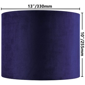 GO&SO Dark Blue Velvet Drum Lamp Shade Set of 2 Medium 13" Top x 13" Bottom x 10" High(Spider) Modern Lamp Shades for Table Lamps & Bedside Lamp Replacement Lampshade Required Assembly