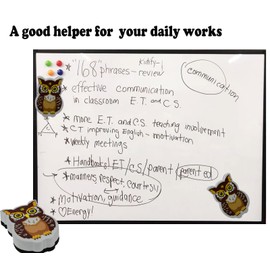 WEKOIL Magnetic Dry Erase Erasers Whiteboard Eraser Chalkboard Eraser Cute Owl Erasers with Felt for Teachers Office Home Pack of 2