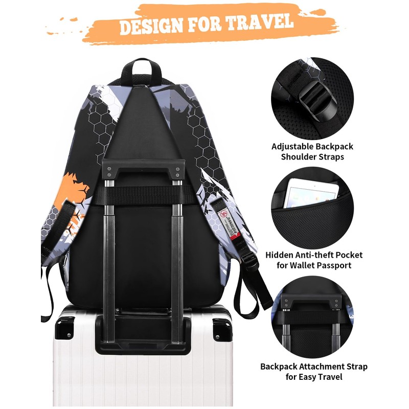 Tanou School Backpack Boys Teenager Set, Large Casual School Bag